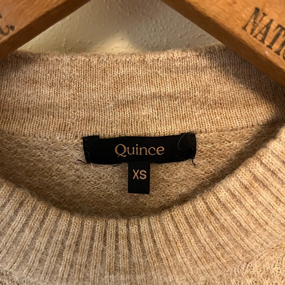 Quince Baby Alpaca-Wool Diamond Stitch Crew Women's Sweater - XS - Picture 4 of 7